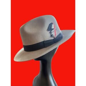 Biltmore Royal Fedora Hat Gray Fur Felt Made in Canada Size 7 1/2 60